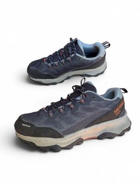 Merrell Speed Strike Gore-Tex Hiking Shoes Women's 8 Blue Mesh Lace Up Low Top